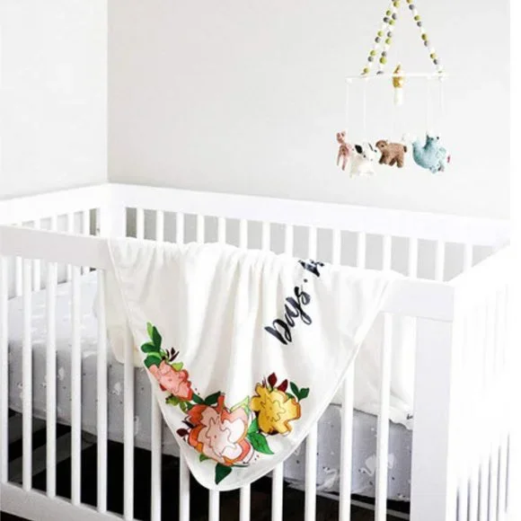 Super Soft floral baby milestone blanket NEW - Picture 4 of 6